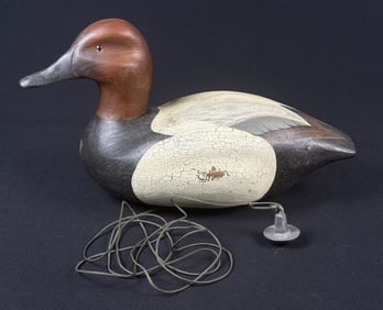 Vintage Wooden Bird Hand Carved Duck Decoy By Hadley. Signed. Some signs of age including paint loss