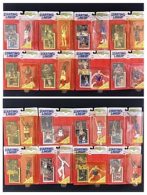 1993 Topps Starting Lineup Basketball Collection 16 unopened figures. Some warping on card backs.