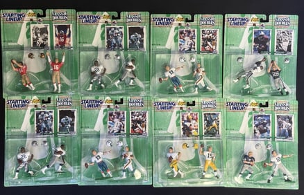 Topps Starting Lineup Football Classic Doubles Lot 1990s. Some warping on card backs. See photos for