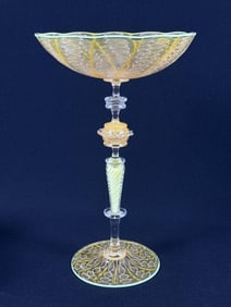 Charles Paul Savoie Art Glass Goblet Excellent condition free from damage. 11 inches tall by 6.5