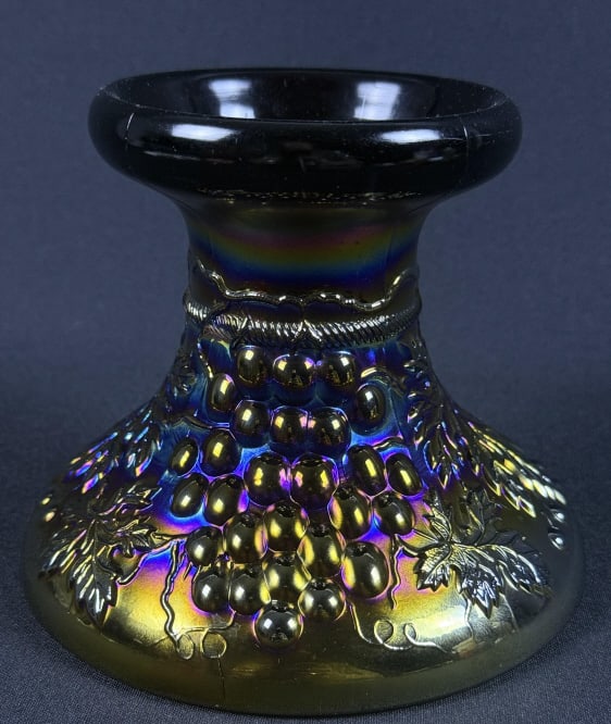 Northwood Carnival Glass Punch Bowl Base Amethyst Base only. Good condition free from damage. 5: Base only. Good condition free from damage. 5 inches tall by 6.5 inches wide.