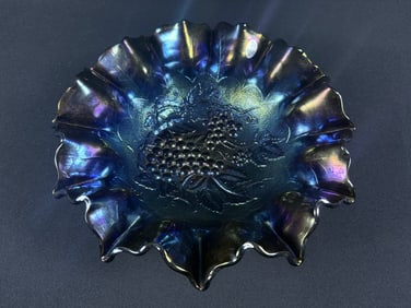 Fenton Carnival Glass Bowl Grapes Excellent condition free from damage. 10.5 x 3.5 inches.