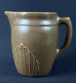 Monmouth Pottery Stoneware Pitcher Brown 6 x 6 inches. Please refer to photos for condition details.