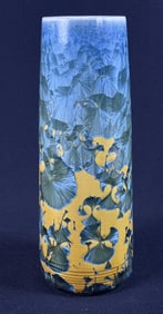 Satian Leksriaswat Pottery Vase Crystalline Glaze 10.5 inches tall by 4 inches wide. Good condition