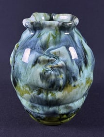 Brush McCoy Art Deco Pottery Green Onyx Vase Excellent condition with no cracks or chips. Crazing