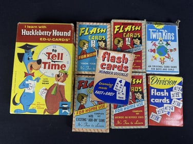 Vintage Educational Children’s Flash Cards Warren Paper Products and Ed-U-Cards. Not inspected for