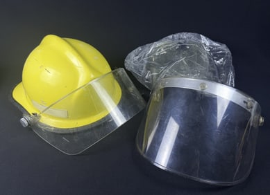 Vintage Cairns Bros Fire Helmet & Extra Visors Signs of age/use overall. Please see photos for