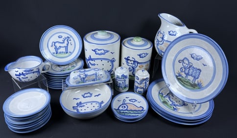 MA Hadley Pottery China Grouping Includes items in photos. Signs of age including utensil marks and