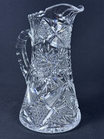 American Brilliant Cut Glass Pitcher 9.5 x 5.5 inches. No chips or cracks.