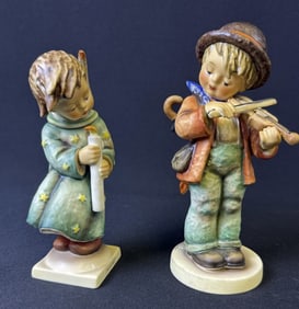 Pair Hummel Figurines Angel Little Fiddler Fiddler Some crazing. Please see photos for condition