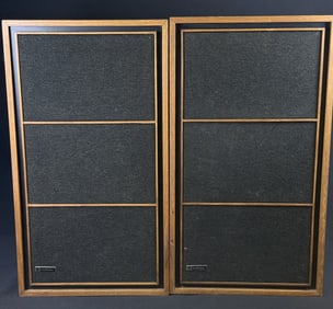 Vintage Electro-Voice EV Four-A Speakers In solid wood cabinets measuring 13 x 25 x 14 inches.