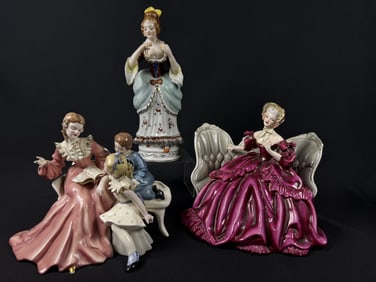 Vintage Ceramic Figurines Florence & Orion 3 statues please see photos for item details and