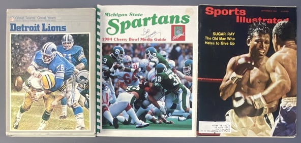 Vintage Sports Books Set of Three Michigan State Spartans 1984 Cherry Bowl Media Guide with