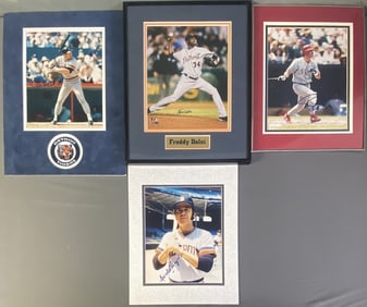 MLB Baseball Signed Photographs Set of Four Signed photographs of Aurelio Rodriguez, Lance Parrish,
