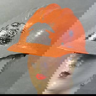 Vintage Taylor Michigan Police Safety Helmet Orange helmet marked Police: Orange helmet marked Police Taylor. Mannequin head not included.