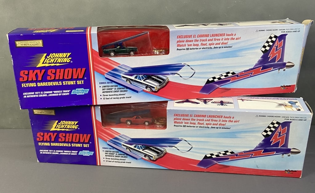 Johnny Lightning Stunt Sets in Box Two Johnny Lightning stunt sets, still in original packaging.: Two Johnny Lightning stunt sets, still in original packaging.