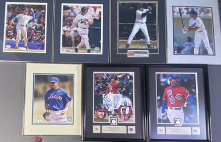 Rafael Palermo Signed Photographs Set of Seven Seven photos of Texas Rangers baseball player Rafael