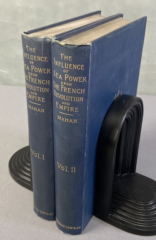 Antique Books Influence of Sea Power 1893 The Influence of Sea Power Upon the French Revolution and: The Influence of Sea Power Upon the French Revolution and Empire Volumes 1 and 2 by Captain AT Mahan. Published by Sampson Low, Marston & Company, 1893. Includes maps, some staining, end pages have be