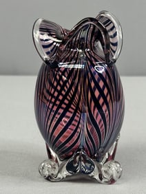 Handblown Glass Paperweight Vase Hand-blown glass paperweight. Measurers 5in x 2.5in at base. Not