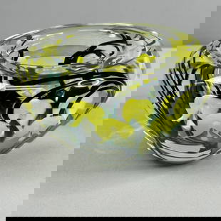 Large Handblown Glass Bowl Signed Lotton Measures 7.5 in x 5.5 in tall. No chips, crack or repairs.: Measures 7.5 in x 5.5 in tall. No chips, crack or repairs.