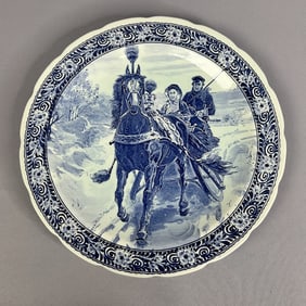 Royal Sphinx Delft Blue Horse Decorative Plate 15.5" in Royal Sphinx decorative plate in good