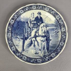 Royal Spinnx Delft Blue Carriage Plate 15.5 in Royal Sphinx decorative plate in good condition. No