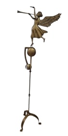 Gold Tone Metal Kinetic Angel Sculpture Sculpture measures 56"