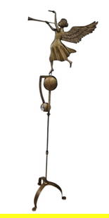 Gold Tone Metal Kinetic Angel Sculpture Sculpture measures 56": Sculpture measures 56"