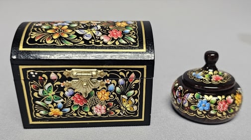 Hand Pained 24K Gold Lacquered Trinket Boxes From Costa Rica