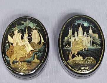 St Petersburg Hand Painted Lacquer Boxes No visible chips or cracks