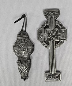 Wild Goose Studio Cong Love Token & Celtic Cross Cold Cast by hand. Powdered metal and resin are