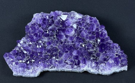 Purple Amethyst Geode Slab 4986 grams. 13.5 x 8 x 3.5 inches.