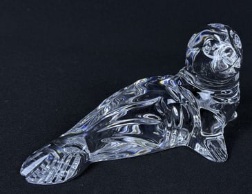 Waterford Crystal Seal Figurine Paper Weight 8 x 3 x 3.75 inches.  No box. Free from damage.