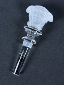 Versace Rosenthal Crystal Medusa Bottle Stopper 5 x 2 x 1 inches.  Free damage. No box.
