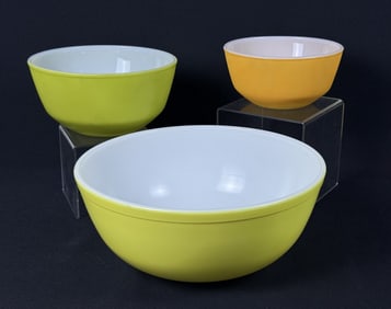 Vintage Pyrex Fire King Mixing Bowl Orange Fire King  measures 6 x 3 inches. Green Fire King