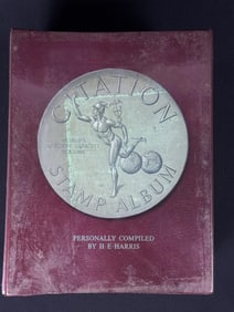 Harris The Citation Stamp Album Incomplete. Not thoroughly inventoried. 12 x 5 x 10 x 5 inches.