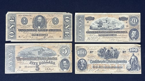 Reproductions of Confederate States of America Bank Notes 1860s