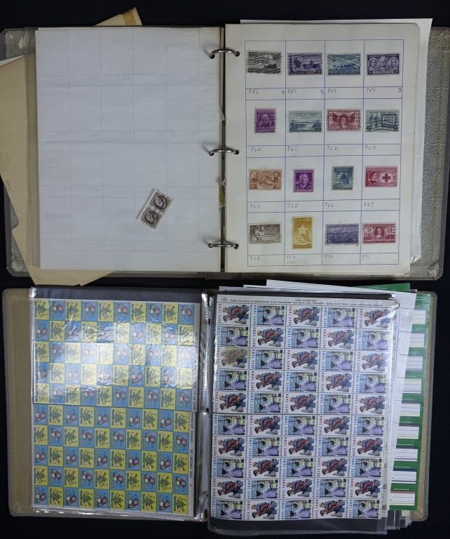 Mixed/Mystery Lot Stamps & Christmas Seals Christmas seals dating from 1965-2001. Binders measure (1 of 12)