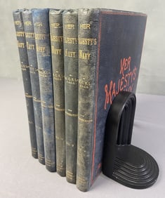 Antique Book Set Her Majesty's Navy 1890 Six volume set, Her Majesty's Navy by Charles Rathbone Low.