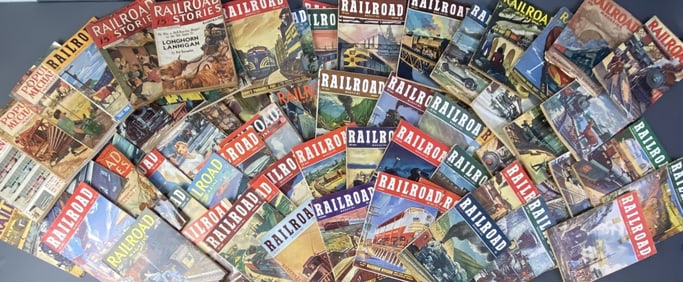 Vintage Mid Century Railroad Magazines Large lot includes Railroad Magazine, Railroad Stories, and
