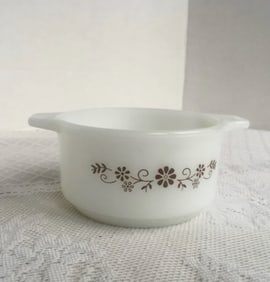 Vintage Dynex Glass Custard Dish Vintage milk glass ovenware custard dish by Dynex in the Pyr-o-rey