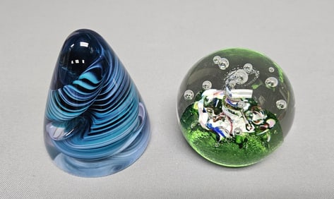 2 Caithness Glass Paperweights Colin Terris No chips, cracks or