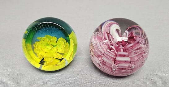 Caithness Terris & Joe Rice Glass Paperweights No chips, cracks or repairs