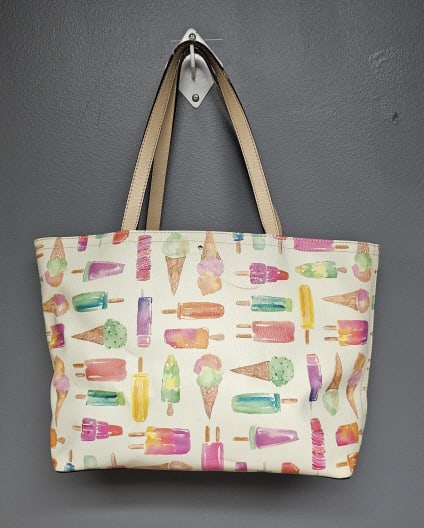 Kate Spade Flavor of the Month Popsicle Tote Bag Please reference photos for condition of bag. Needs: Please reference photos for condition of bag. Needs cleaning. Zippers work smoothly.