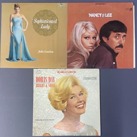 Vinyl Records Female Singers Day, Sinatra, London Bright and Shiny by Doris Day, Columbia Records CS
