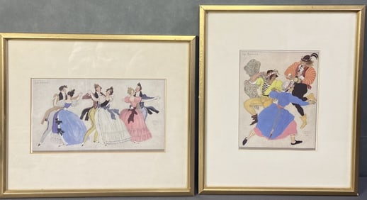 Serge Ivanoff Dance Prints in Frames Prints of Le Branle & La Valse dance paintings by Serge Ivanoff