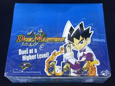 Duel Masters Booster Packs DM-01 Sealed Box Sealed box of 10 card booster packs. 1 small break in