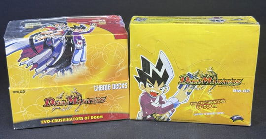 Duel Masters Sealed DM-02 Booster & Theme Decks Evo-Crushinators of Doom. Booster box has 2 breaks