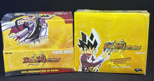 Duel Masters Sealed DM-02 Booster & Theme Decks Evo-Crushinators of Doom. Each box has small breaks