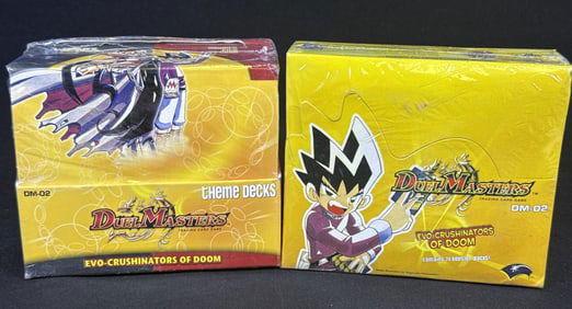 Duel Masters Sealed DM-02 Booster & Theme Decks Evo-Crushinators of Doom. Each box has breaks in